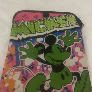 Disney Mickey Mouse Graffiti Tablet Sleeve Neon Green Pink